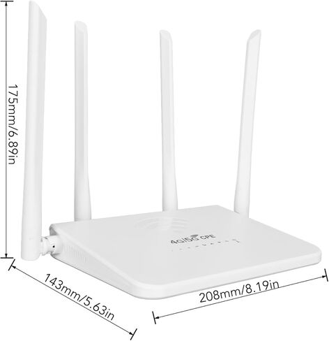 راوتر لاسلكي 4G LTE غير مقفل مع فتحة بطاقة SIM - نقطة اتصال واي فاي بسرعة 300 ميجا بت في الثانية لآسيا، هوائيات 4X 5dBi، نقطة اتصال متنقلة لـ 20 جهازًا (CPE R103) (مقابس الولايات المتحدة) in Kuwait