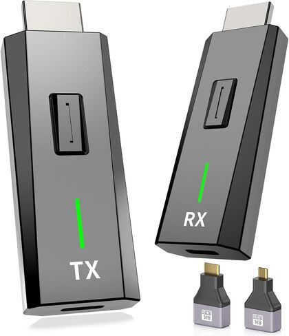 Wireless HDMI Transmitter and 2 Receivers 382FT/100M, 2.4G+5G, Plug & Play, Wireless HDMI Supports 4K Decode & 1080P Full HD Output, Streams from STB, PC, DVD, CCTV to TV, Monitor, Projector in Saudi Arabia