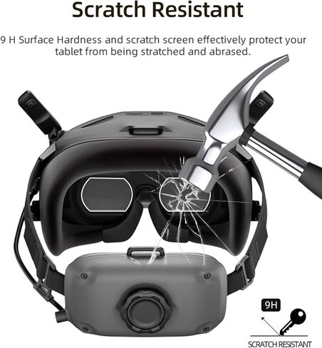 طبقة واقية للعدسة لنظارات DJI N3، واقي عدسة من الزجاج المقوى عالي الدقة، صلابة 9H فائقة الوضوح مضادة للخدش، سهلة التركيب، شفافية عالية، عبوتان in Kuwait