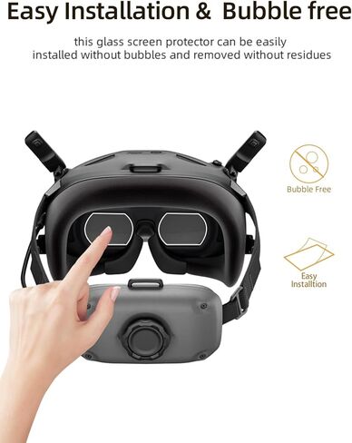 طبقة واقية للعدسة لنظارات DJI N3، واقي عدسة من الزجاج المقوى عالي الدقة، صلابة 9H فائقة الوضوح مضادة للخدش، سهلة التركيب، شفافية عالية، عبوتان in Kuwait