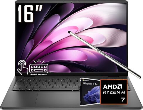 كمبيوتر محمول Dell 16 Business بشاشة لمس WUXGA مقاس 16 بوصة، ومعالج AMD 8-core Ryzen 7 250(>Ultra 7 155H)، وذاكرة DDR5 سعة 32 جيجابايت، ومحرك أقراص SSD سعة 1 تيرابايت، وتقنية ExpressCharge بإضاءة خلفية Wi-Fi6 لمصمم الأعمال الاحترافي Win11 PRO، مع قلم in Kuwait