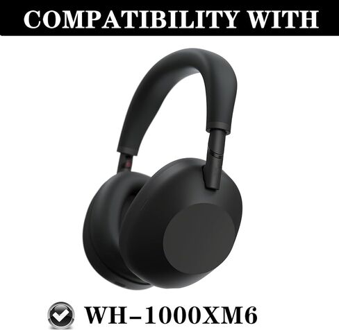 وسائد أذن بديلة من جل التبريد XM6 متوافقة مع سماعات الأذن Sony WH-1000XM6 المانعة للضوضاء، وسائد أذن من نسيج الحرير الجليدي وإسفنج الذاكرة عالي الكثافة، وسمك إضافي in Saudi Arabia