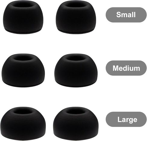 أطراف أذن بديلة لسماعات الأذن AirPods Pro 3، أطراف سماعات أذن من السيليكون متوافقة مع AirPods Pro الجيل الثالث 2025، 6 أزواج باللون الأسود (متنوعة-S/M/L) in Kuwait