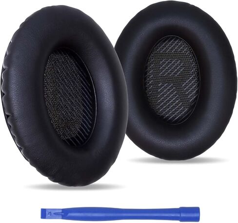 وسائد أذن بديلة لسماعات Bose QC35 / QC35 II، وسادات أذن ناعمة من جلد البروتين، إسفنج عالي الكثافة للتبطين، وسائد أذن سميكة مع عتلة (أسود) in Kuwait