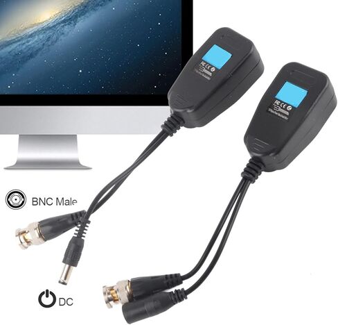 Zerone 1 Pair Passive CCTV Coax BNC Video Power Balun Transceiver to RJ45 Connector, Compatible with HD-CVI, HD-TVI, HD-AHD Signals, PAL, and SECAM Video Formats Support in Saudi Arabia