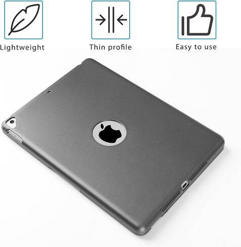 Wireless Bluetooth Keyboard Case for iPad 9th 8th 7th Gen 10.2'', iPad Air 3rd 10.5'', iPad Pro 10.5", Smart Wireless Keyboard Case 360° Full Protection Cover (Dark Grey) in Saudi Arabia