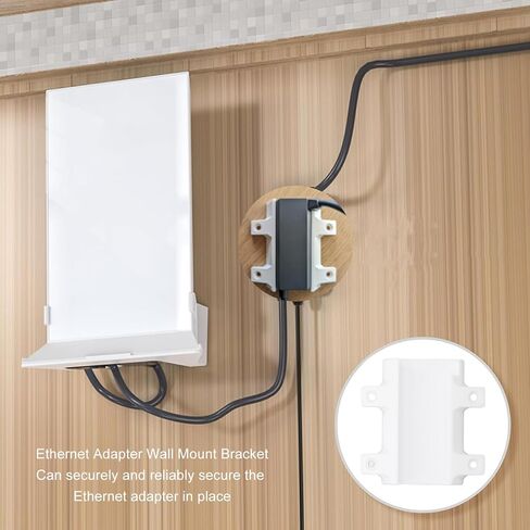 Ethernet Adapter Mount Secure Wall Mount Bracket Cable Organization Sturdy Construction Ethernet Adapter Bracket, White in Saudi Arabia