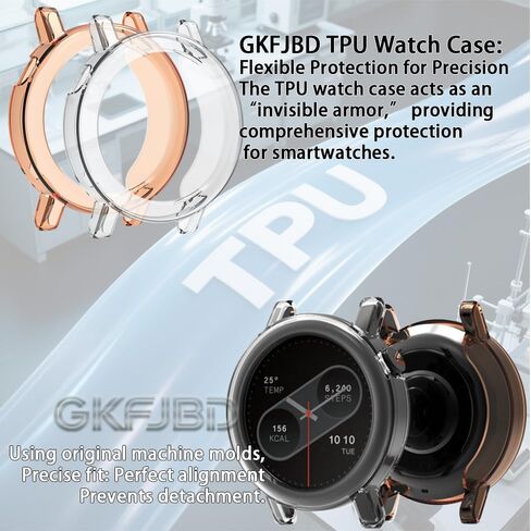 متوافق مع مجموعة واقي الشاشة والجراب CMF Watch 3 pro، طبقة واقية من الزجاج المقوى عالي الدقة مضاد للخدش وغطاء إطار ناعم من مادة TPU (عبوة من 3+2) in Kuwait