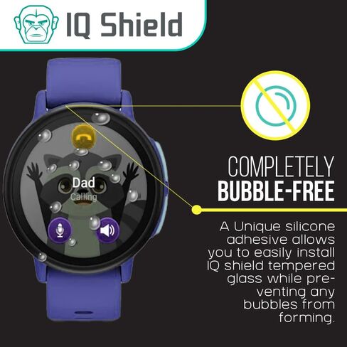 IQShield 3 Pack for Garmin Bounce 2 Kids Smartwatch Screen Protector (Case Friendly) Clear Tempered Glass HD and Transparent Shatter-Proof Shield, Anti-Scratch, Anti-Smudge 99% Touch Accuracy in Saudi Arabia