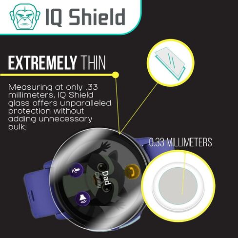 IQShield 3 Pack for Garmin Bounce 2 Kids Smartwatch Screen Protector (Case Friendly) Clear Tempered Glass HD and Transparent Shatter-Proof Shield, Anti-Scratch, Anti-Smudge 99% Touch Accuracy in Saudi Arabia