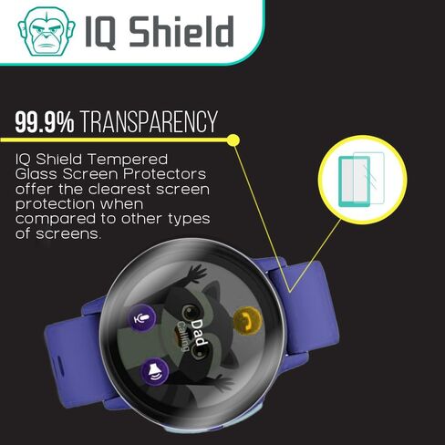 IQShield 3 Pack for Garmin Bounce 2 Kids Smartwatch Screen Protector (Case Friendly) Clear Tempered Glass HD and Transparent Shatter-Proof Shield, Anti-Scratch, Anti-Smudge 99% Touch Accuracy in Saudi Arabia