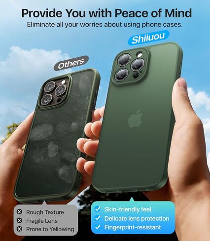 Shockproof for iPhone 16 Pro Case, [Full Camera Protection] [Military-Grade Drop Protection] Protective Anti-Yellow Slim Translucent Skin-Friendly for iPhone 16 Pro Phone Case, Forest Green in Saudi Arabia