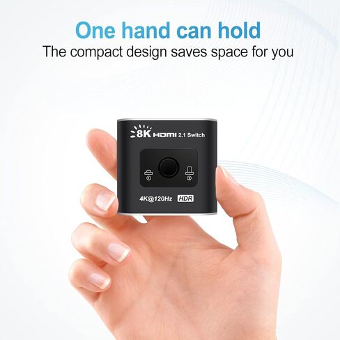 avedio links HDMI 2.1 Switch 2 in 1 Out 8K@60Hz, 4K@120Hz HDMI Switch for PS5/XSX, High Speed 48Gbps 2 Port HDMI Splitter Switch Support 1080P@240Hz for TV, Monitor, Projector in Kuwait