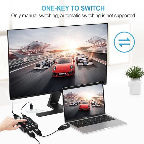avedio links HDMI 2.1 Switch 2 in 1 Out 8K@60Hz, 4K@120Hz HDMI Switch for PS5/XSX, High Speed 48Gbps 2 Port HDMI Splitter Switch Support 1080P@240Hz for TV, Monitor, Projector in Kuwait
