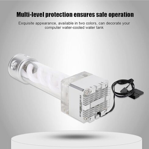Water Cooling Pump, PC Pump Reservoir Combo, Computer Water Cooling Tank, 4 Meter Head, 800L/h, PWM Speed Control, Computer Accessories (Silver) in Saudi Arabia