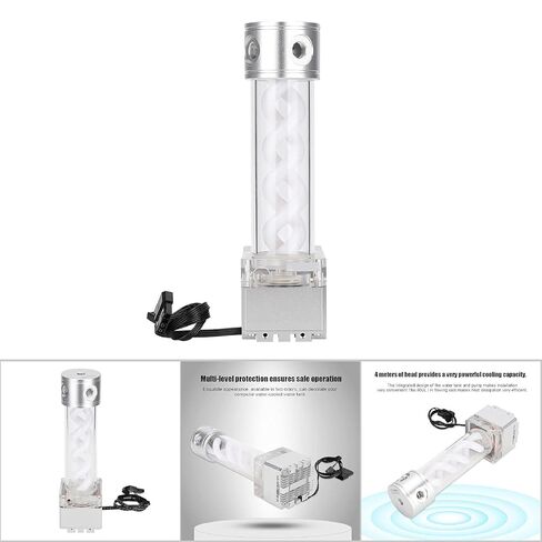 Water Cooling Pump, PC Pump Reservoir Combo, Computer Water Cooling Tank, 4 Meter Head, 800L/h, PWM Speed Control, Computer Accessories (Silver) in Saudi Arabia