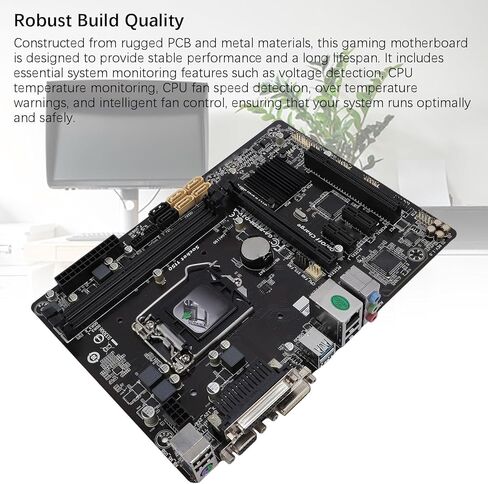Motherboard, Gaming M ATX DDR3 X 2 DIMM Slot Motherboard with for LGA 1150 for Core I7, Built in 240mAh CR2032 Battery Included, Supports 16GB Memory Capacity in Saudi Arabia
