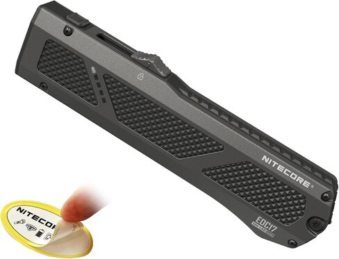 Nitecore EDC17 1500 Lumens EDC مصباح يدوي - 3 في 1 مع ضوء أبيض، ضوء أسود للأشعة فوق البنفسجية وشعاع أخضر، فولاذ مقاوم للصدأ مسطح نحيف، قابل لإعادة الشحن عبر USB-C، مقاوم للماء للاستخدام في الهواء الطلق أو العمل in Saudi Arabia