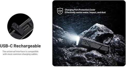 Nitecore EDC17 1500 Lumens EDC مصباح يدوي - 3 في 1 مع ضوء أبيض، ضوء أسود للأشعة فوق البنفسجية وشعاع أخضر، فولاذ مقاوم للصدأ مسطح نحيف، قابل لإعادة الشحن عبر USB-C، مقاوم للماء للاستخدام في الهواء الطلق أو العمل in Saudi Arabia