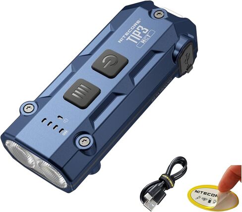 Nitecore TIP3 720-Lumen مصباح يدوي على شكل سلسلة مفاتيح قابلة لإعادة الشحن، 3 درجات حرارة ملونة EDC Light، USB-C مع مشبك جيب (أسود) in Kuwait