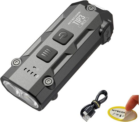Nitecore TIP3 720-Lumen Rechargeable Keychain Flashlight, 3 Color Temperatures EDC Light, USB-C with Pocket Clip (Black) in Saudi Arabia