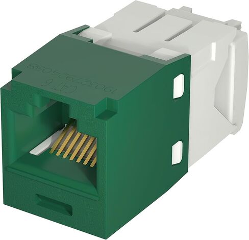 حزمة CJ688TGGR مكونة من 24 وحدة مقبس UTP من الفئة 6 TX6 Plus Mini-Com UTP، باللون الأخضر، طراز TG، بدون أدوات، وحدة شبكة RJ45 Ethernet عالية الأداء، أسلاك T568A/T568B in Saudi Arabia