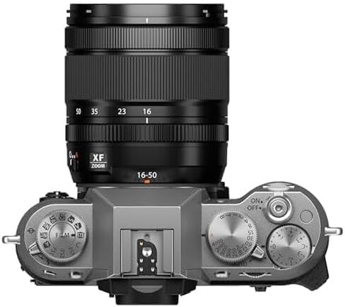 كاميرا فوجي فيلم X-T50 الرقمية بدون مرآة XF16-50mmF2.8-4.8 R LM WR مجموعة عدسات - حزمة فضية مع ملحقات إضافية in Saudi Arabia