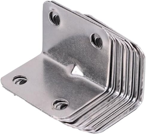 10pcs Stainless Steel Corner Bracket 90 Degree Right Angle Fixed L Bracket for Furniture Cabinet Connector Accessories (6 Holes, 3.1x2.4x2.4cm) in Saudi Arabia
