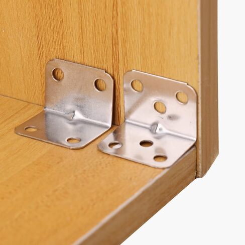 10pcs Stainless Steel Corner Bracket 90 Degree Right Angle Fixed L Bracket for Furniture Cabinet Connector Accessories (6 Holes, 3.1x2.4x2.4cm) in Saudi Arabia