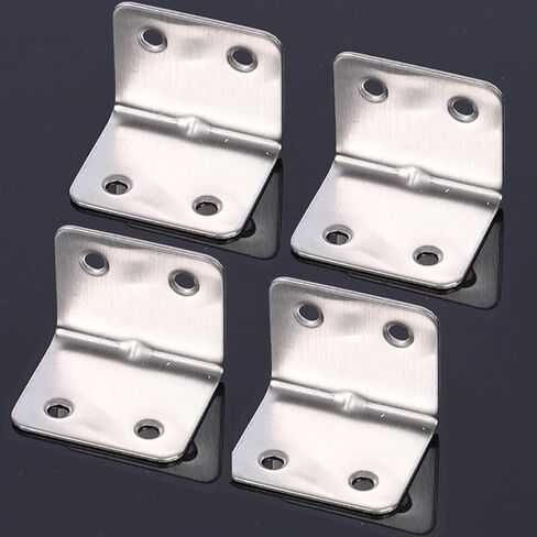 10pcs Stainless Steel Corner Bracket 90 Degree Right Angle Fixed L Bracket for Furniture Cabinet Connector Accessories (6 Holes, 3.1x2.4x2.4cm) in Saudi Arabia