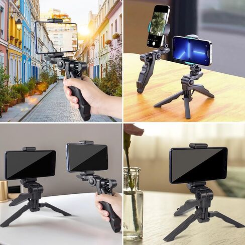 Mini Tripod for Phone, Phone Tripod for Video Recording, Adjustable Mini Phone-Tripod-Stand for Smartphones - Portable Phone-Holder for Video Recording, Live Streaming, Photography and Vlogging in Saudi Arabia