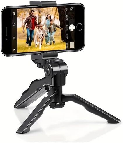 Mini Tripod for Phone, Phone Tripod for Video Recording, Adjustable Mini Phone-Tripod-Stand for Smartphones - Portable Phone-Holder for Video Recording, Live Streaming, Photography and Vlogging in Saudi Arabia