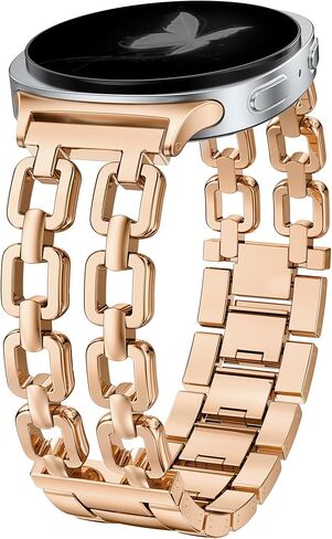 Wearlizer Metal Bands Compatible with Samsung Galaxy Watch 8 Band 40mm 44mm/Watch 8 Classic 46mm, No Gap Dressy Stainless Steel Chain Strap Wristbands Accessories for Women in Saudi Arabia