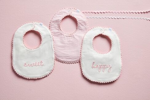 Mud Pie Children's Happy Chainstitch Bib; One Size Fits Most in Saudi Arabia