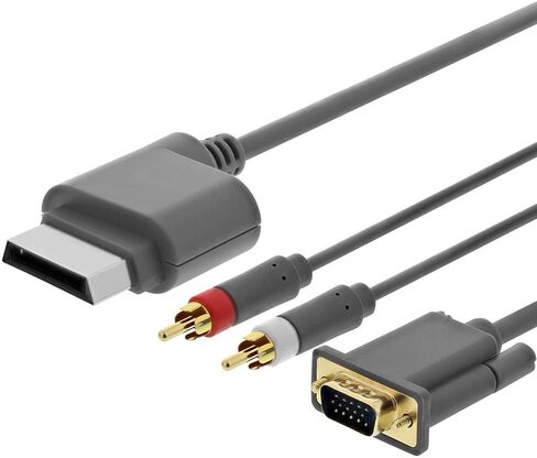 كابل Microsoft Xbox 360 VGA HD AV - VGA - 8 قدم لأجهزة Xbox 360 (مجدد معتمد) in Kuwait