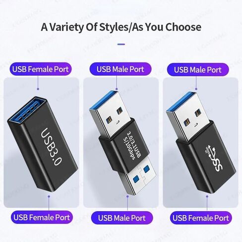 مجموعة محول USB 3.0، USB 3.0 أنثى إلى أنثى وذكر إلى ذكر وأنثى إلى ذكر، وصلة تمديد تحويل عالية السرعة in Kuwait