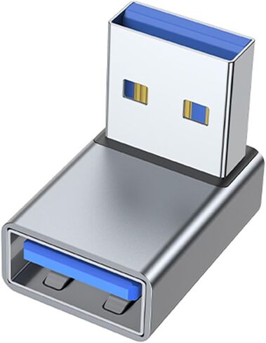 USB Male to Female 90 Degree Right Extension Adapter USB Upward Connector Data Sync for Laptop PC Fan in Saudi Arabia