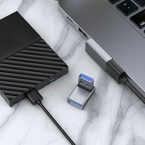 USB Male to Female 90 Degree Right Extension Adapter USB Upward Connector Data Sync for Laptop PC Fan in Saudi Arabia