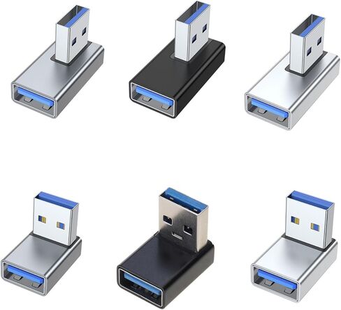 USB Male to Female 90 Degree Right Extension Adapter USB Upward Connector Data Sync for Laptop PC Fan in Saudi Arabia