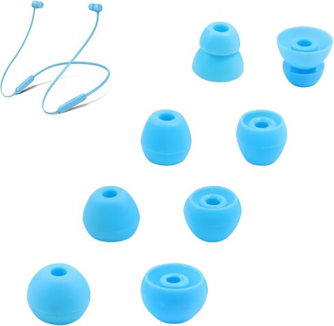 Replacement Eartips Compatible with Beats Flex, 4 Pairs Replacement Earbuds Silicone Ear Tips for Beats Flex Wireless Earbuds Eargels Set - Small, Medium, Large and Double Flange (Blue) in Kuwait