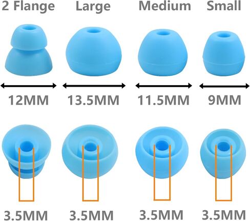 Replacement Eartips Compatible with Beats Flex, 4 Pairs Replacement Earbuds Silicone Ear Tips for Beats Flex Wireless Earbuds Eargels Set - Small, Medium, Large and Double Flange (Blue) in Kuwait