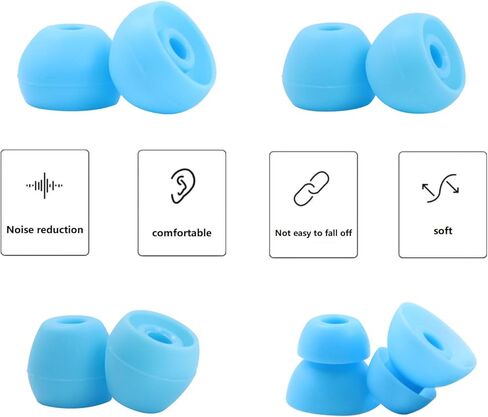 Replacement Eartips Compatible with Beats Flex, 4 Pairs Replacement Earbuds Silicone Ear Tips for Beats Flex Wireless Earbuds Eargels Set - Small, Medium, Large and Double Flange (Blue) in Kuwait