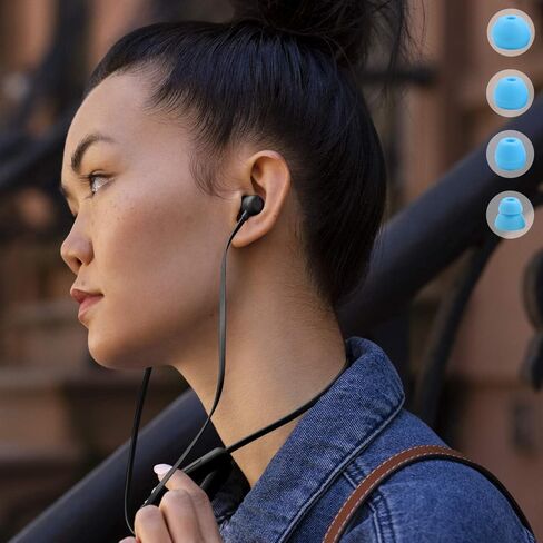 Replacement Eartips Compatible with Beats Flex, 4 Pairs Replacement Earbuds Silicone Ear Tips for Beats Flex Wireless Earbuds Eargels Set - Small, Medium, Large and Double Flange (Blue) in Kuwait