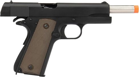 تسليح الجيش كامل الفولاذ 1911 مسدس Airsoft غاز ارتدادي مع برميل فضي -R31 in Kuwait