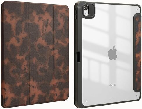 11 Inch Case for iPad (A16) 11th Gen 2025/10.9 Inch for iPad 10th Gen 2022 Case Tortoise Shell Leopard Aesthetic Design with Clear Transparent Back Cover with Pencil Holder-Brown in Saudi Arabia