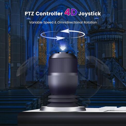 iuZee NDI PTZ Camera Controller, Real-time 5-Inch LCD Screen Preview, Support PoE Powered IP Controller Keyboard with 4D Joystick for Church Live, Streaming, Events, etc. NDI License Included in Kuwait