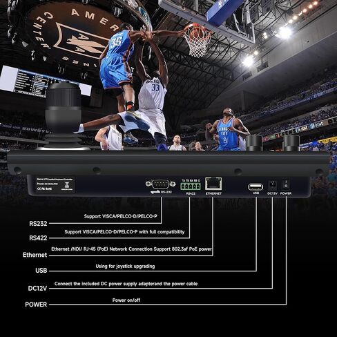 iuZee NDI PTZ Camera Controller, Real-time 5-Inch LCD Screen Preview, Support PoE Powered IP Controller Keyboard with 4D Joystick for Church Live, Streaming, Events, etc. NDI License Included in Kuwait