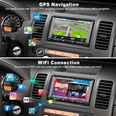 راديو سيارة Android 13 Double Din لسيارة Nissan Sentra 2007-2012، وحدة رأسية بشاشة تعمل باللمس مقاس 7 بوصات مع Carplay لاسلكي Android Auto، ملاحة GPS، بلوتوث FM/DSP/SWC، كاميرا احتياطية in Kuwait
