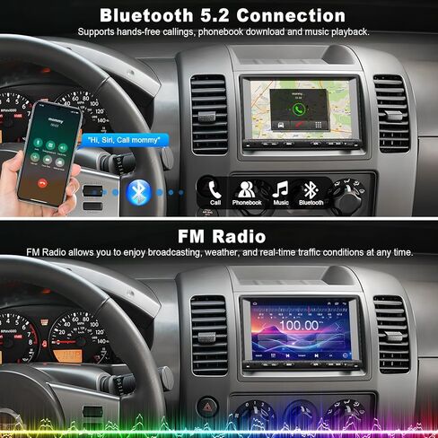 راديو سيارة Android 13 Double Din لسيارة Nissan Sentra 2007-2012، وحدة رأسية بشاشة تعمل باللمس مقاس 7 بوصات مع Carplay لاسلكي Android Auto، ملاحة GPS، بلوتوث FM/DSP/SWC، كاميرا احتياطية in Kuwait