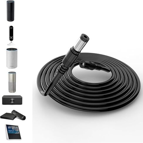 Tonton 16.5 ft/5M Barrel Plug Extension Cable - Compatible with Ring Solar Panel and Super Solar Panel for Cameras, Stick Up Cam Battery/Solar 2nd and 3rd generation, Spotlight Cam Battery, Echo Black in Saudi Arabia